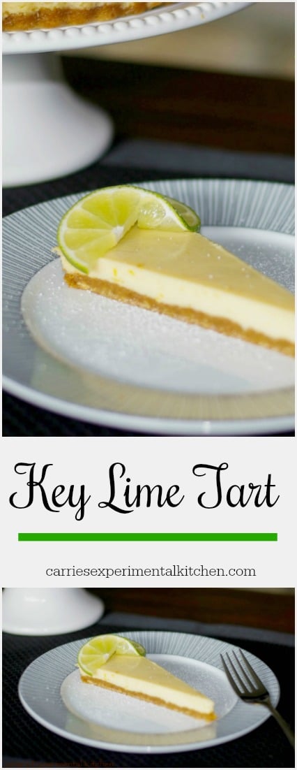 Key Lime Tart made with fresh Key lime juice with a graham cracker crust is so easy to make and is deliciously light and refreshing. #limes #dessert