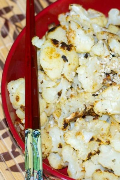 A close up of Sesame Roasted Cauliflower