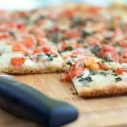 Caprese Flatbread on cutting board