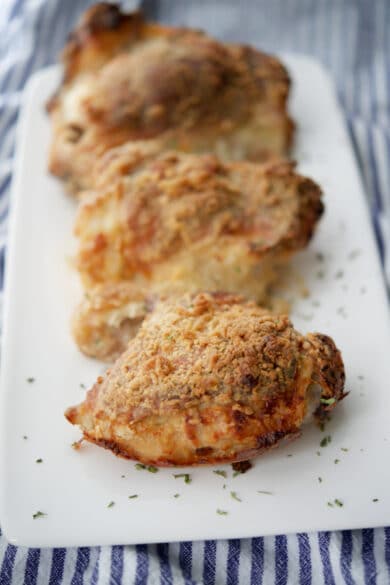 ranch fried chicken on a white plate