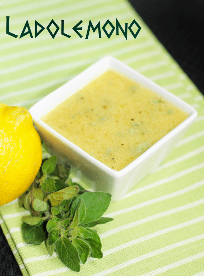 ladolemono sauce in a dish