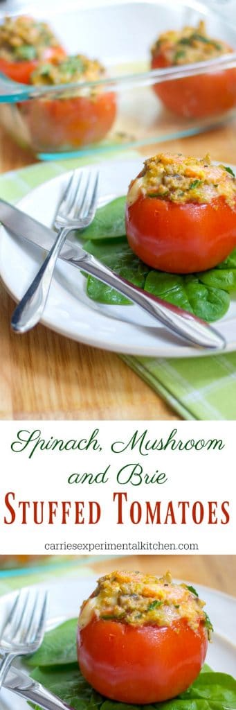 Spinach, Mushroom and Brie Stuffed Tomatoes collage