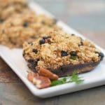 Blueberry, Pecan & Goat Cheese Quinoa Stuffed Portobello Mushrooms