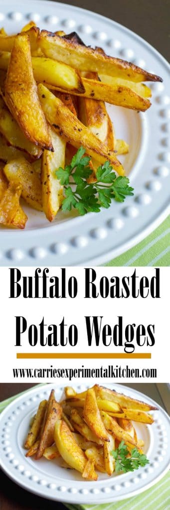 Russet potatoes tossed with melted butter and hot sauce; then roasted until golden brown make a tasty side dish the entire family will love. 