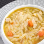 This Turkey Orzo Soup is a perfect use for leftover Thanksgiving turkey. Try substituting Sunday's leftover roasted chicken too!