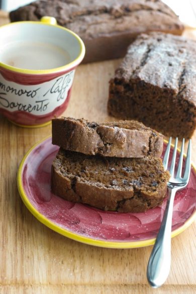 A piece of cake sitting on top of a wooden table