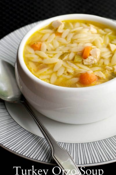Turkey Orzo Soup - A perfect use for leftover Thanksgiving turkey.