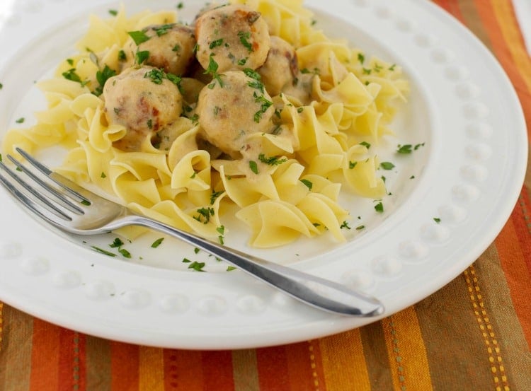  Turkey Swedish Meatballs are delicious small meatballs in a creamy sauce. Eat them on their own or place on top of noodles or rice. 
