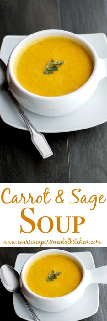 With just a few simple ingredients, you can enjoy this creamy Carrot & Sage Soup in about an hour. The color is perfect for holiday entertaining as well.