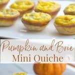 Pumpkin and Brie Mini Quiche collage photo