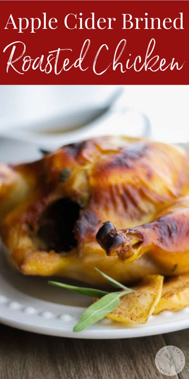 A close up of Apple Cider Brined Roasted Chicken