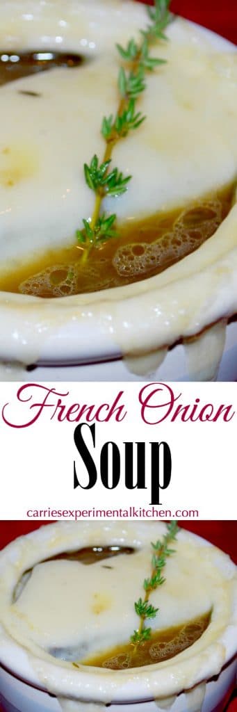 This classic soup made with sweet Vidalia onions, beef and chicken broth, cognac and fresh thyme; then topped with melted Swiss cheese will warm the soul. #soup #onions