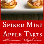 A close up of Spiked Mini Apple Tarts on a dish