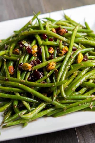 Haricot Verts Salad with Feta, Cranberries & Pistachios