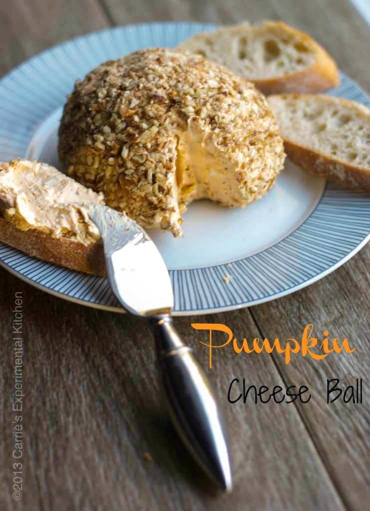 Pumpkin Cheese Ball on a plate