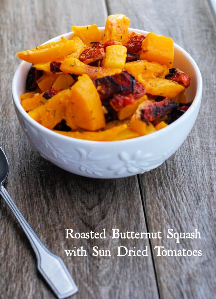 butternut squash in a white bowl