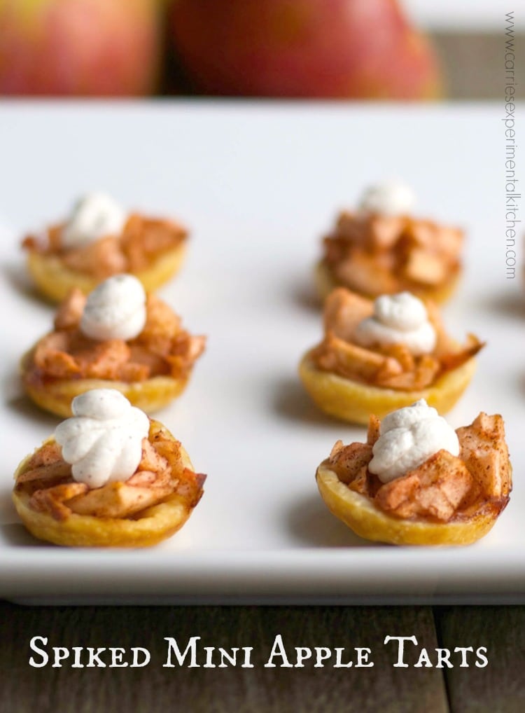 A close up of Spiked Mini Apple Tarts