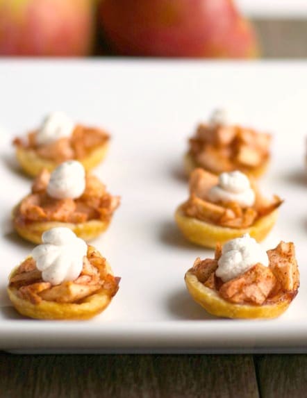 Mini apple tarts on a plate. 