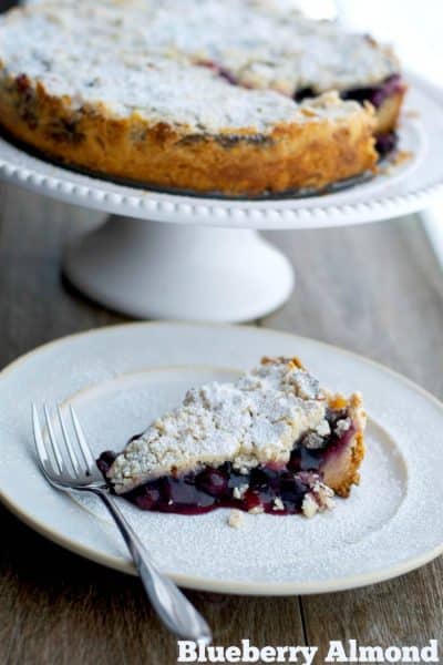 This Blueberry Almond Crumb Cake is so easy to make it's perfect for last minute entertaining.