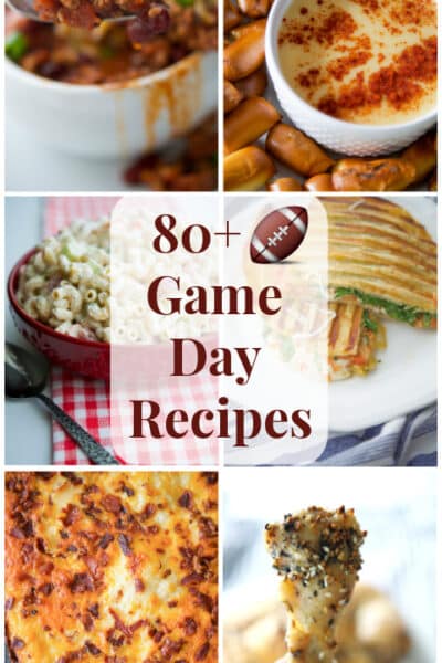 Here are over 80 Game Day Recipes Ideas to give you a little party inspiration from appetizers to desserts!