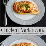 Chicken breasts topped with eggplant, ripe tomatoes, marinara sauce and Mozzarella cheese.