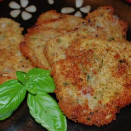 pork cutlet close up on a plate