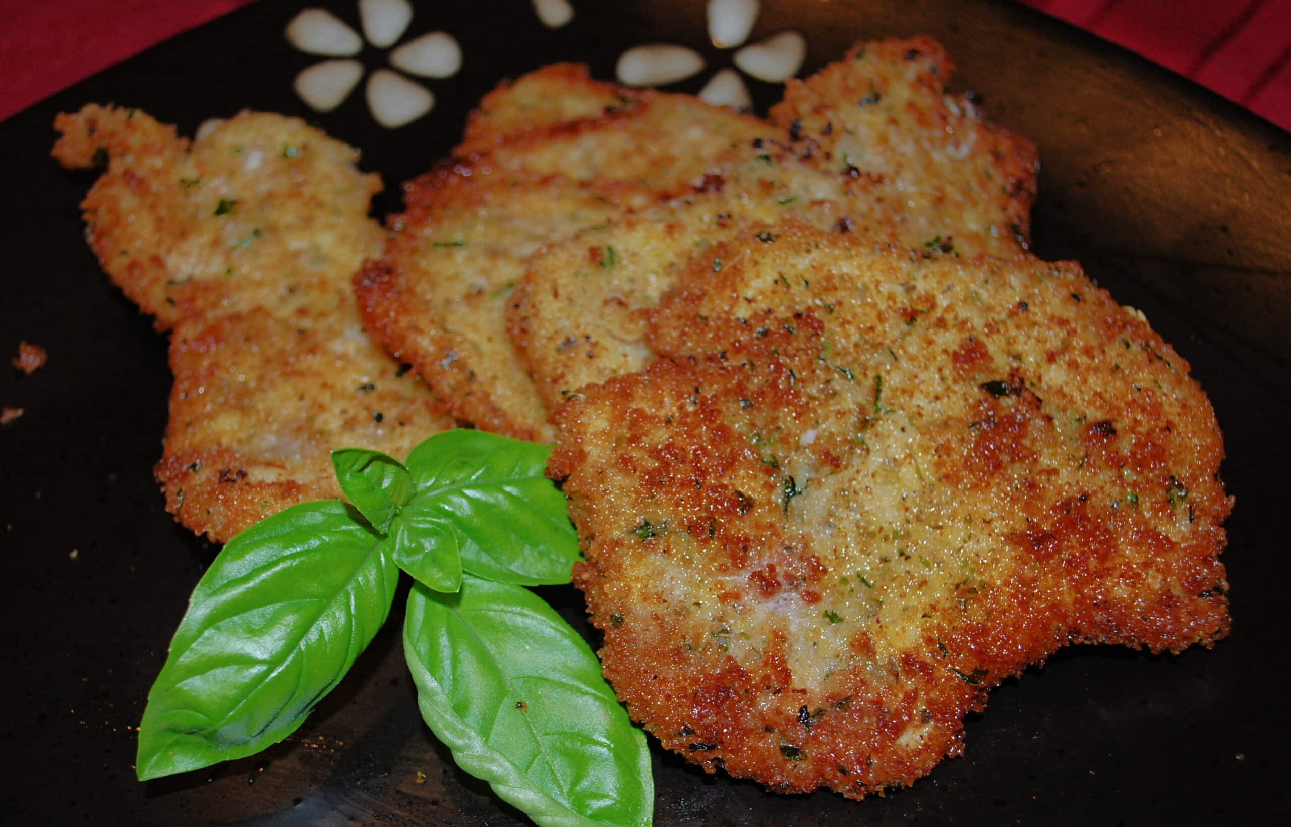 A close up of pork milanese