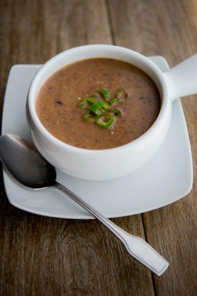 Vegetarian Bean Soup in a soup bowl.