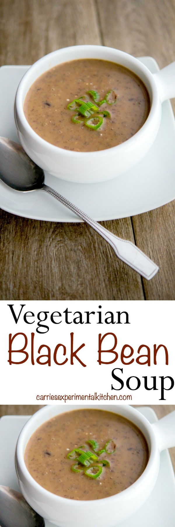 Eating beans in general are healthy for you and this Vegetarian Black Bean Soup is no exception which is high in fiber, iron and vitamins C and B6. #soup #beans #vegetarian #blackbeans
