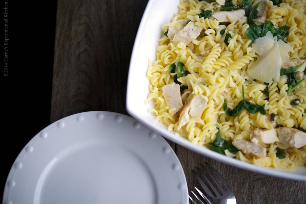 Gluten Free Pasta with Lemon Chicken and Spinach