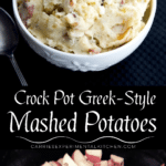 collage photo of greek mashed potatoes
