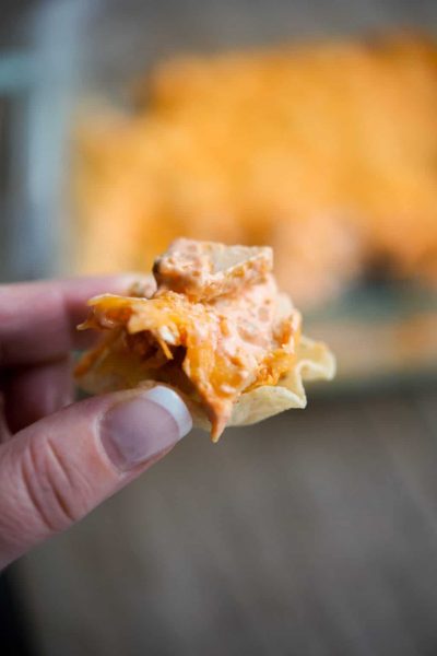 Who says dips have to be loaded with fat? Make the ever popular Buffalo Chicken Dip a little healthier and still enjoy the flavor.