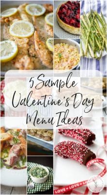 5 Sample Valentines Day menu ideas