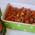 A close up of bruschetta