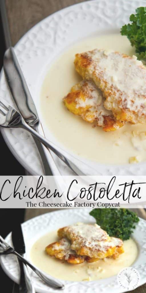 Enjoy Chicken Costoletta at home with boneless chicken lightly breaded in a Panko and lemon crust, fried; then topped with a lemony cream sauce.