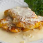 Chicken Costoletta made with boneless chicken breaded in a Panko and lemon crust, fried; then topped with a lemony cream sauce.