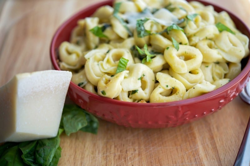 Tortellini with Brown Butter, Garlic & Basil