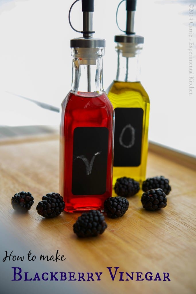 Homemade Blackberry Vinegar in bottles
