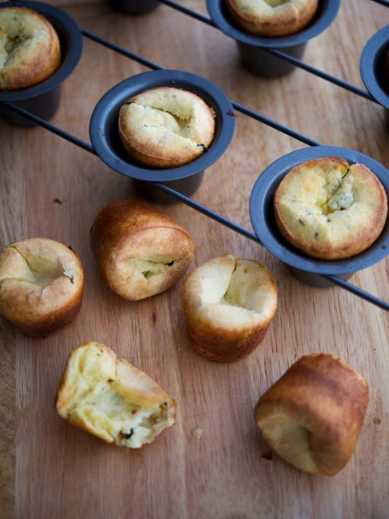 These Lemon Basil Popovers are light, airy and make the perfect addition to any family supper.