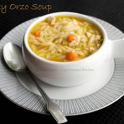 Turkey Orzo Soup in a bowl.