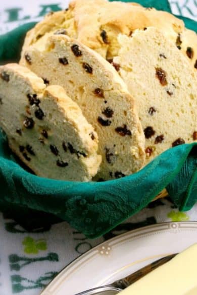 A close up of Irish soda bread