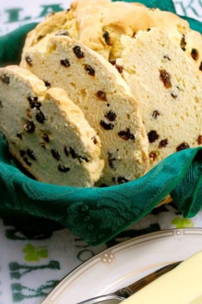 This homemade Irish Soda Bread made with buttermilk, flour and raisins is moist and delicious. Make it all year long, not just St. Patrick's Day! 
