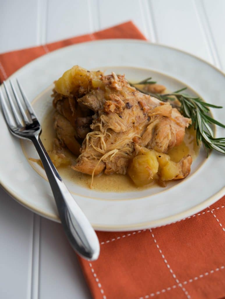 This Chipotle Apple Braised Chicken made with apple cider, apples and chipotle seasoning has the perfect flavor combination of sweet and smokey.