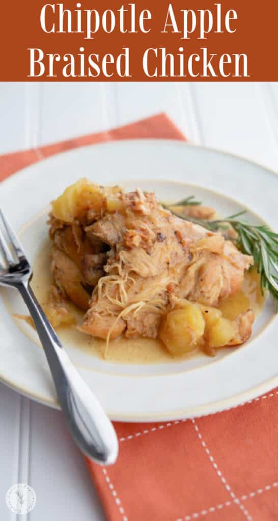 This Chipotle Apple Braised Chicken made with apple cider, apples and chipotle seasoning has the perfect flavor combination of sweet and smokey.