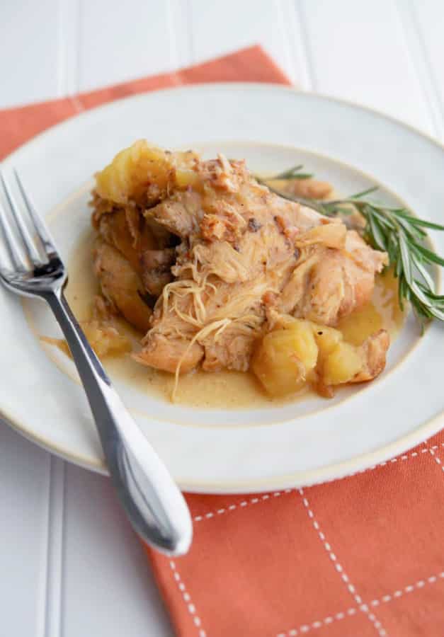 Chipotle Apple Braised Chicken on a plate