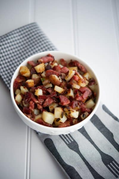 Corned Beef Hash is the perfect use for St. Patrick's Day leftovers, but don't wait until then to make this breakfast side dish;  it's tasty all year long! 