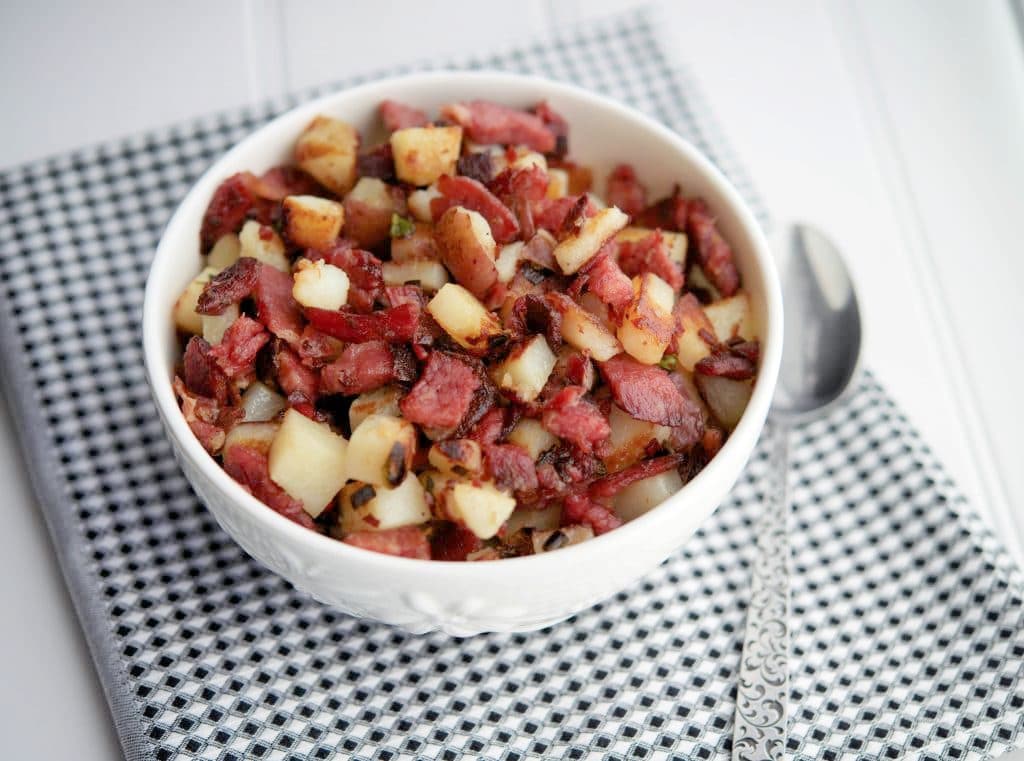 corned beef hash closeup