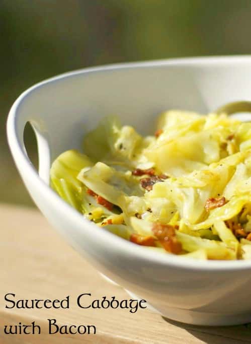 This recipe made with cabbage, bacon, fresh thyme and white wine is delicious and makes the perfect side dish.