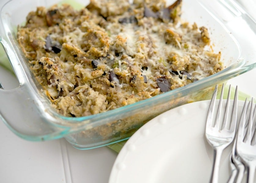 Turkey Sausage & Roasted Eggplant Casserole