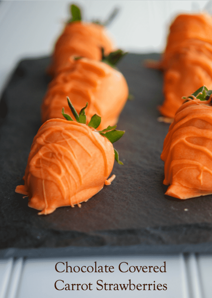 Have some fun in the kitchen with the kids this year by making these festive Chocolate Covered Carrot Strawberries.